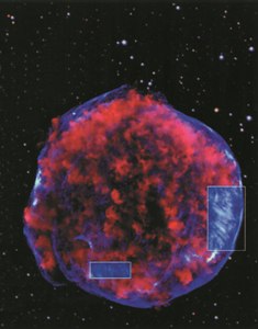 Снимок следов взрыва сверхновой Тихо, сделанный телескопом ХЧандра